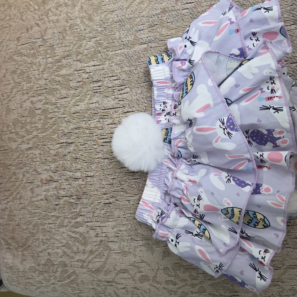 Purple Easter Bunny Kids Ruffled Bloomers